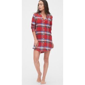 GAP Red Plaid Flannel Sleep Shirt